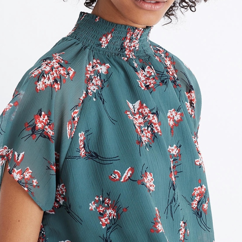 Madewell Mockneck Top in Butterfly Garden
